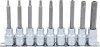 BGS technic Bitfej készlet, 1/2", T-profil (Torx) furattal, 9 darabos (5178)