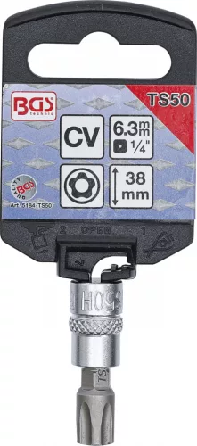 BGS technic 1/4" Biztonsági Torx (fúrt) bitfej, TS50x38 mm (BGS 5184-TS50)
