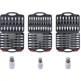   BGS DIY 1/2"-os 3 részes bitfej készlet, 88 db-os, XZN /sokszögű/, Imbusz, Torx (BGS 5186)