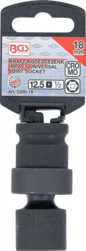 BGS technic 1/2" univerzális csuklós dugókulcs légkulcshoz, 18mm (BGS 5200-18)