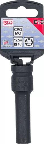 BGS technic 1/2" Torx hosszított dugókulcs légkulcshoz, E12 (BGS 5204-12)