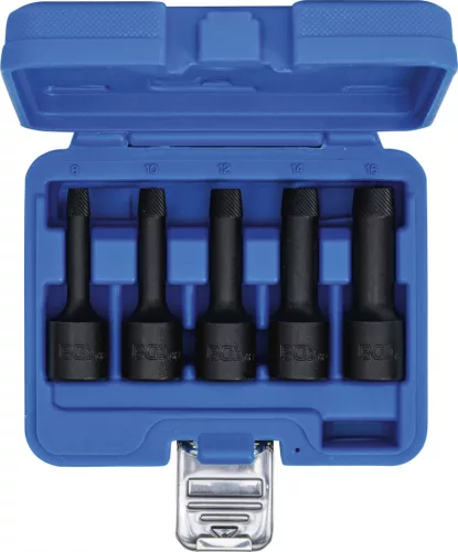 BGS technic 5 részes elnyalt csavar kitekerő készlet , 8-16mm, 1/2" (BGS 5261)