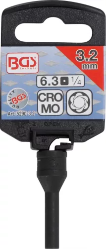 BGS technic 1/4" Izzítógyertya elektróda kiszedő dugófej, 3.2mm, a BGS 5290 izzító gyertya elektróda elávolító készletből (BGS 5290-3.2)