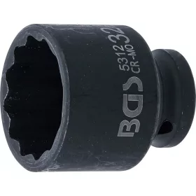   BGS technic Levegős dugókulcs tizenkétszögletű | 12,5 mm (1/2") | 32 mm (5312)