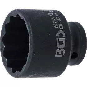   BGS technic Levegős dugókulcs tizenkétszögletű | 12,5 mm (1/2") | 34 mm (5314)