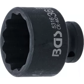   BGS technic Levegős dugókulcs tizenkétszögletű | 12,5 mm (1/2") | 36 mm (5316)