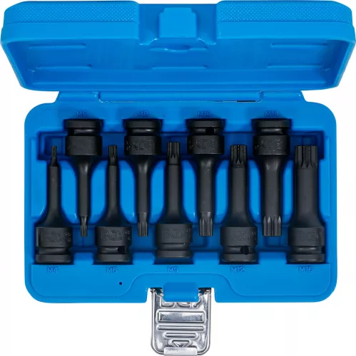 BGS technic 9 részes levegős Spline bitfej készlet, 1/2", M4-M16 (BGS 5482)