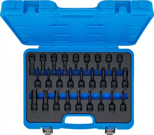 BGS technic Levegős bitfej készlet 26 részes, Torx és Spline típusú (BGS 5484)