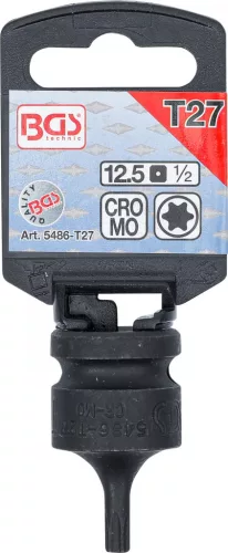 BGS technic Torx bitfej légkulcshoz, T27, 1/2" (BGS 5486-T27)