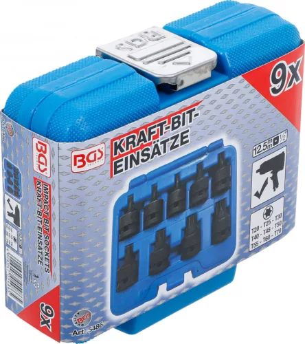 BGS technic 9 részes Torx bitfej készlet légkulcshoz, T20 - T80, 1/2" (BGS 5486)