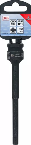 BGS technic Levegős dugókulcs | Hossz 150 mm | 12,5 mm (1/2") | Belső hatszögletű 8 mm (5490-H8)