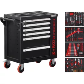   BGS DIY Műhelykocsi | 6 fiók | 1 oldalsó ajtó | 158 szerszámmal (BGS 6055)