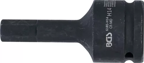 BGS technic Levegős dugókulcs | Hossz 100 mm | 20 mm (3/4") | Belső hatszögletű 14 mm (6185-H14)