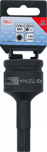 BGS technic Levegős dugókulcs | Hossz 100 mm | 20 mm (3/4") | Belső hatszögletű 14 mm (6185-H14)
