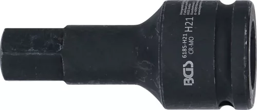 BGS technic Levegős dugókulcs | Hossz 100 mm | 20 mm (3/4") | Belső hatszögletű 21 mm (6185-H21)