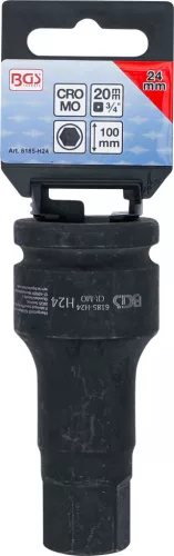 BGS technic Levegős dugókulcs | Hossz 100 mm | 20 mm (3/4") | Belső hatszögletű 24 mm (6185-H24)