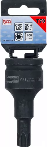 BGS technic Levegős dugókulcs | Hossz 100 mm | 20 mm (3/4") | T-profil (Torx) T70 (6185-T70)