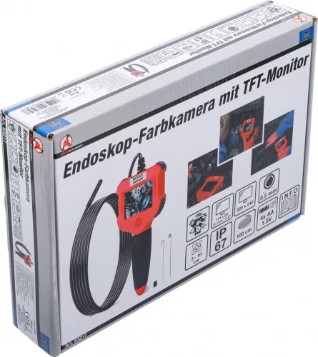BGS DIY Endoszkópos színes kamera TFT-monitorral, Kamerafej Ø 5,5 mm (BGS 63217)