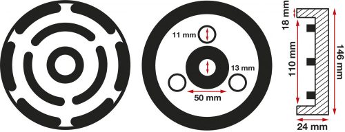 BGS technic Gumipogácsa csápos emelőhöz | Ø 145 mm (BGS 6473)
