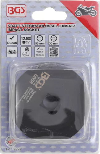 BGS Technic 1/2" levegős dugókulcs hatszögletű / tizenkétszögletű | Ducati kerékrögzítéshez | 30 / 55 mm (BGS 6658)