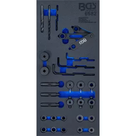   BGS technic 1/3 Szerszámtálca szerszámkocsihoz: 28 darabos hengerfej fúrószár és fúrósablon készlettel (BGS 6682)