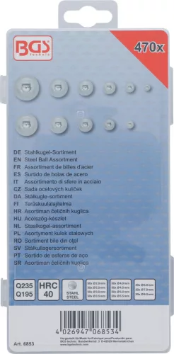 BGS technic Acélszög-készlet, 470 darabos (6853)