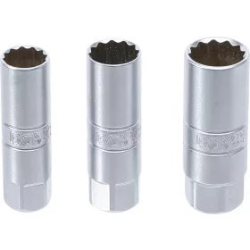   BGS technic Gyújtógyertya-kulcs készlet, tizenkétszögletű | 10 mm (3/8") | 14 - 16 - 18 mm | 3 darabos (BGS 6858)