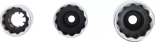 BGS technic Gyújtógyertya-kulcs készlet, tizenkétszögletű | 10 mm (3/8") | 14 - 16 - 18 mm | 3 darabos (BGS 6858)