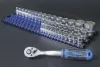 BGS technic Dugókulcstartó sín készlet dugókulcsbetétekhez | 80 kapoccsal | 6,3 mm (1/4"), 10 mm (3/8"), 12,5 mm (1/2") betétekhez (BGS 6871)