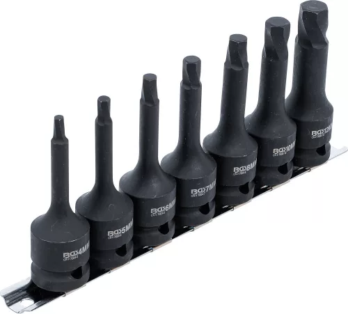 BGS technic Csavarkiszedő készlet | 12,5 mm (1/2") | hibás belső hatszögletű csavarokhoz 4 - 12 mm | 7 darabos (BGS 7004)