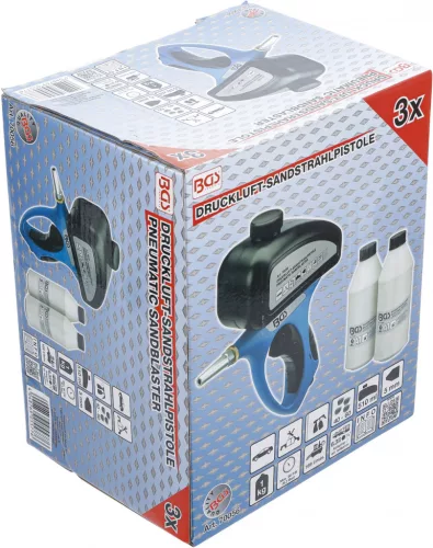 BGS technic Pneumatikus homokfúvógép tartozékokkal | 3 db. (BGS 70056)