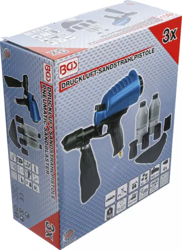 BGS technic Pneumatikus homokfúvógép tartozékokkal | 3 db. (BGS 70057)