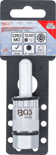 BGS technic Zárógyűrű-betét | központosító csappal | 12 mm-es gyorskioldású tengelyekhez (70075)