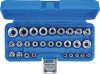 BGS technic Dugókulcs-készlet, E-profil | 6,3 mm (1/4") / 12,5 mm (1/2") meghajtás | E4 - E24 | 28 db. (BGS 70099)
