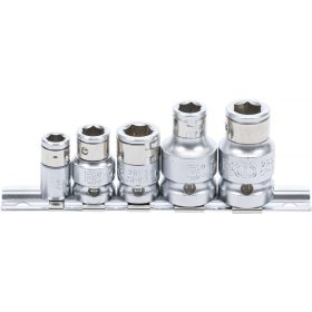   BGS technic Bitadapter-készlet rögzítő golyóval | 6,3 mm (1/4") / 10 mm (3/8") / 12,5 mm (1/2") meghajtás | 5 db. (BGS 70103)