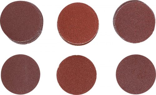 BGS technic Csiszolópapír excenteres csiszolóhoz | Ø 50 mm | K 60 - 80 - 120 | 30 darabos (BGS 70194)