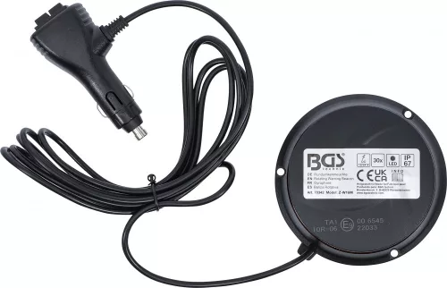 BGS technic Forgó jelzőfény| sárga | mágnessel | 12 V / 24 V | Ø 130 mm (70342)