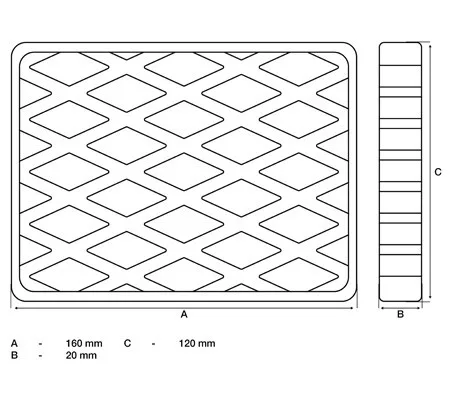 BGS technic Gumipogácsa | csápos emelőhöz | 160 x 120 x 20 mm (BGS 7036)