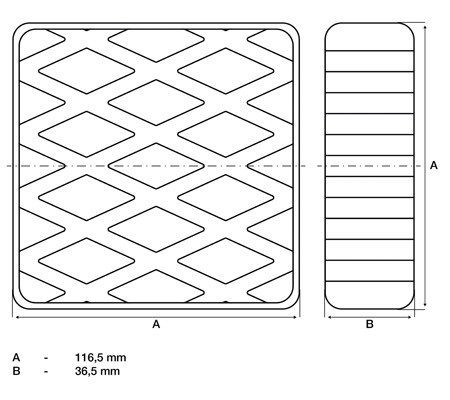 BGS technic Gumipogácsa | csápos emelőhöz | 116,5 x 116,5 x 36,5 mm (BGS 7037)