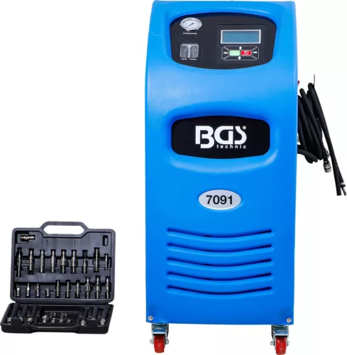 BGS technic Automata váltóolaj-cserélő és átmosó gép, 20 literes kapacitás, adapterkészlettel (BGS 7091)