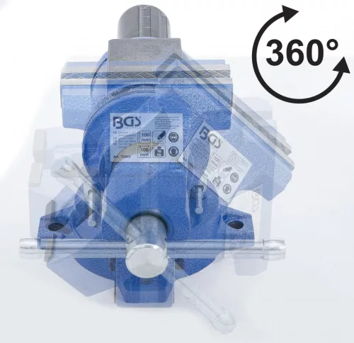 BGS technic Párhuzamos satu | 100 mm szorítópofák | 360°-ban elfordítható (70965)