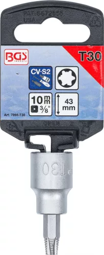 BGS technic Sérült csavarkiszedő bitfej, 3/8", Torx T30 (BGS 7098-T30)