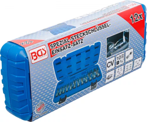 BGS technic Speciális dugókulcskészlet, hasított, 3/8", 5-19 mm, 12 darabos (BGS 70988)