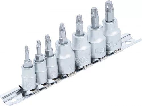 BGS technic Sérült csavarkiszedő készlet, 1/4" / 3/8", Torx, T10-T40, 7 darabos (BGS 7098)