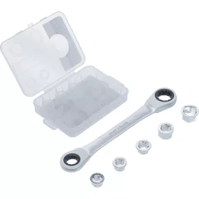   BGS DIY Racsnis csillagkulcs adapterkészlettel, 8–19 mm, 72 fogas, 6 részes (BGS 71016)