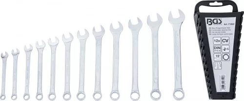 BGS technic Csillag-villáskulcs készlet, 8–19 mm, 12 részes, fali tartóban (BGS 71022)