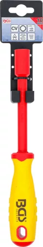 BGS technic VDE dugókulcsos csavarhúzó, hatszög, 10 mm, Pengehossz 125 mm (BGS 71090)
