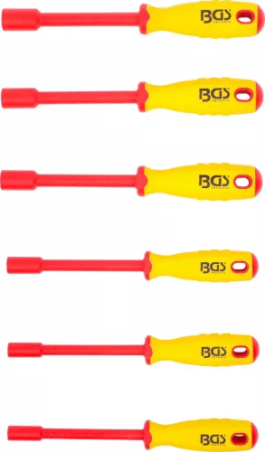 BGS technic VDE dugókulcsos csavarhúzó készlet, hatszög, 5,5-12 mm, 6 darabos (BGS 71095)