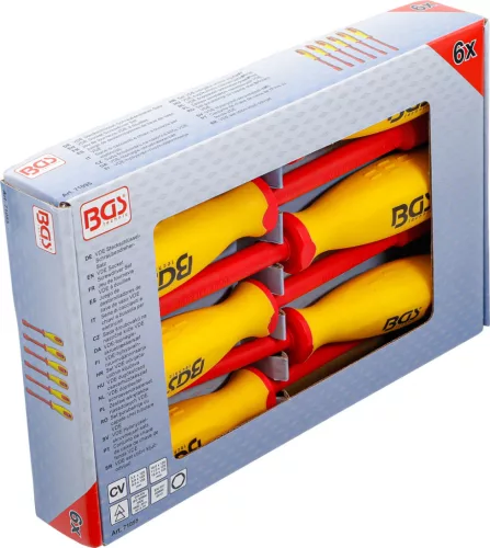 BGS technic VDE dugókulcsos csavarhúzó készlet, hatszög, 5,5-12 mm, 6 darabos (BGS 71095)