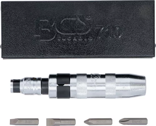 BGS technic Kézi ütvecsavarozó készlet PH és lapos bitekkel, 5 részes, fémkazettában (BGS 710)